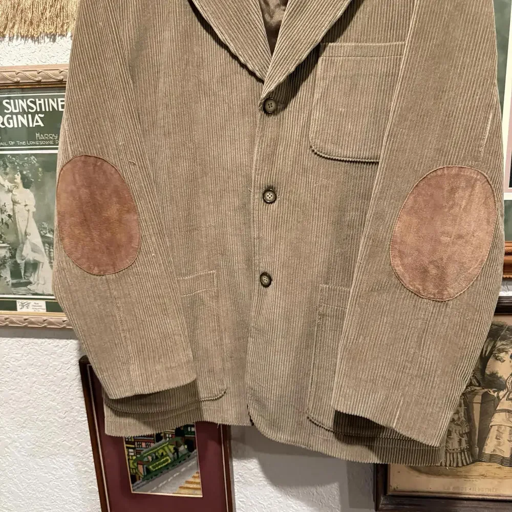 Vintage 90’s Olive Green/Brown Corduroy Pendleton‎ Sports Coat Size Medium